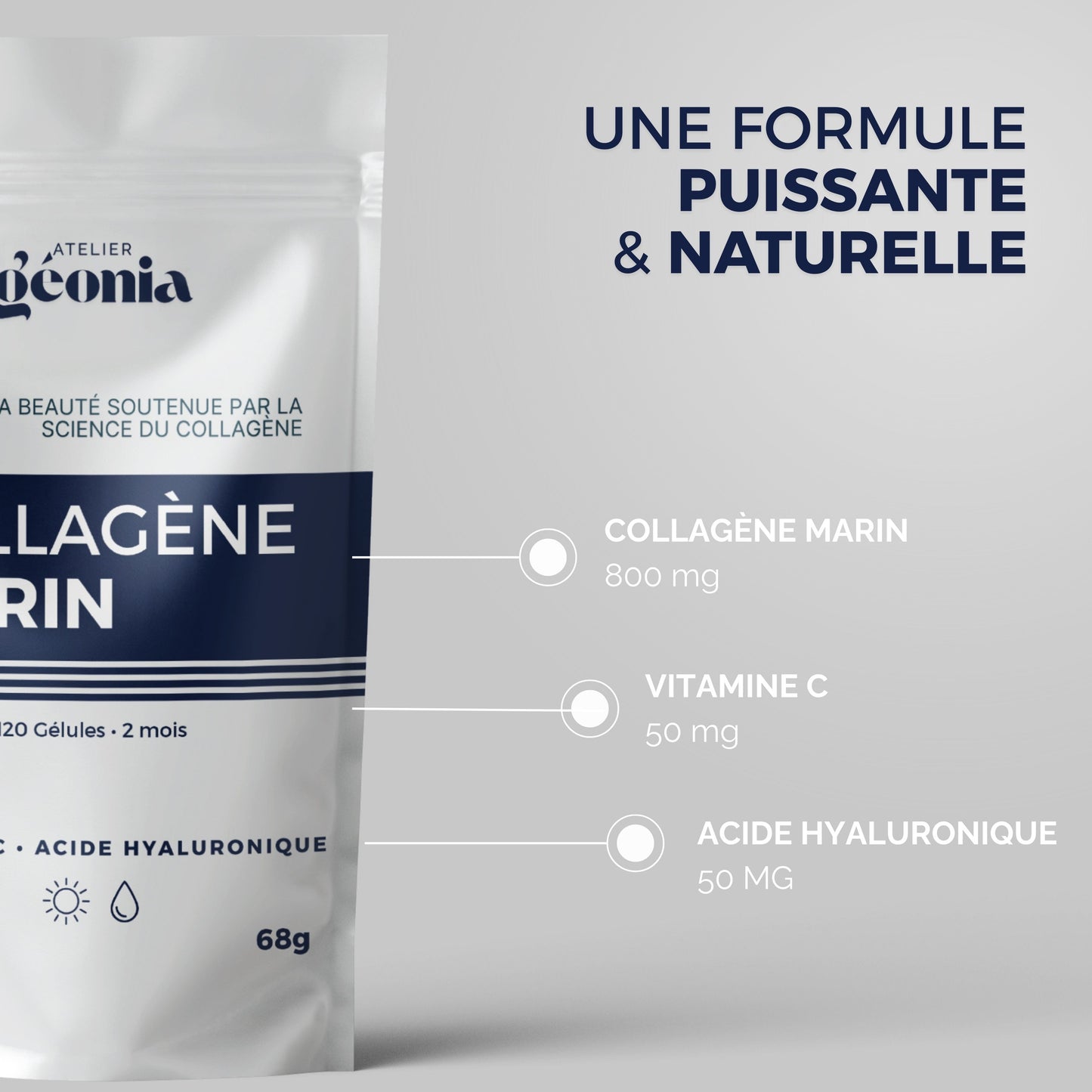 Atelier Géonia – Collagène marin avec Vitamine C & Acide Hyaluronique