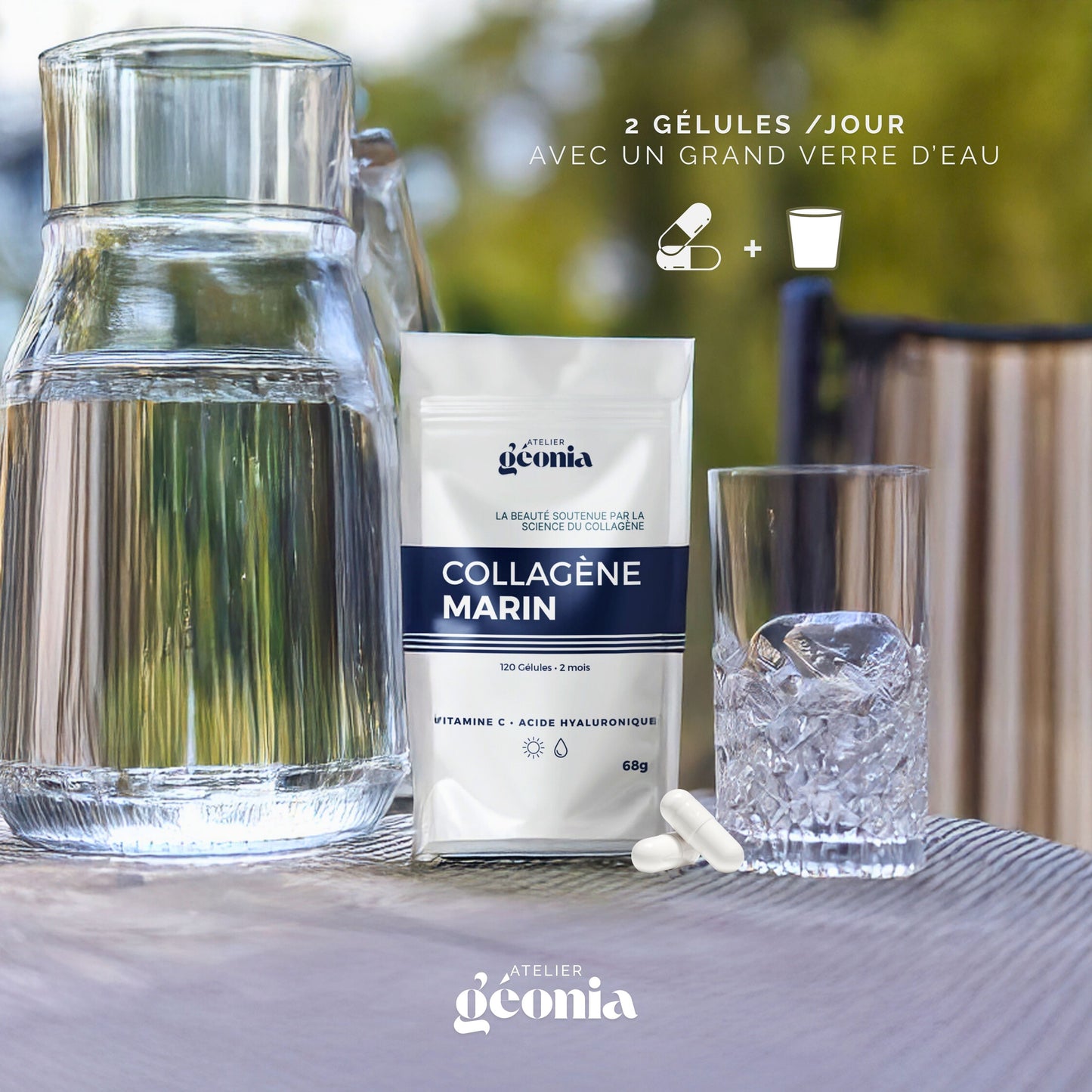 Atelier Géonia – Collagène marin avec Vitamine C & Acide Hyaluronique