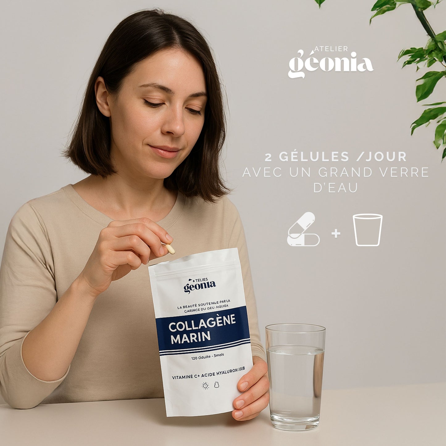 Atelier Géonia – Collagène marin avec Vitamine C & Acide Hyaluronique