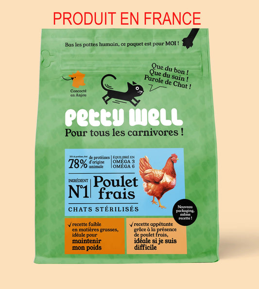 Croquettes Poulet Frais pour Chat Fabriquées en France