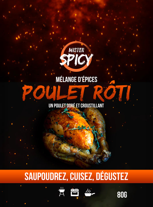 Epices POULET ROTI -  80 g - Marinade Sèche & Épices – Sublimez vos grillades – Saupoudrez – Cuisez - Dégustez