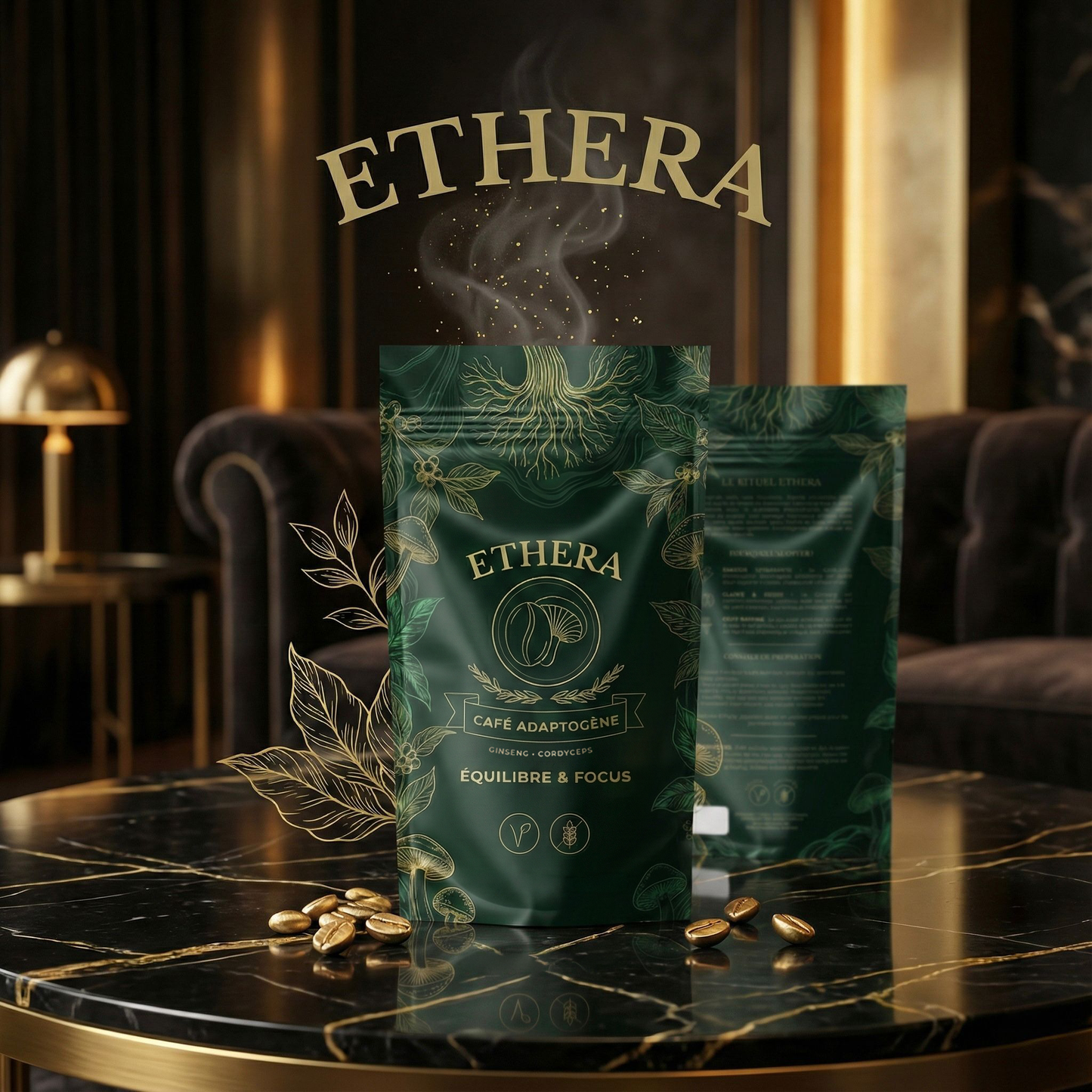 CAFE aux champignons adaptogènes et Ginseng – Vitalité – Concentration – Extrait en poudre de 100 gr soit environ 20 tasses