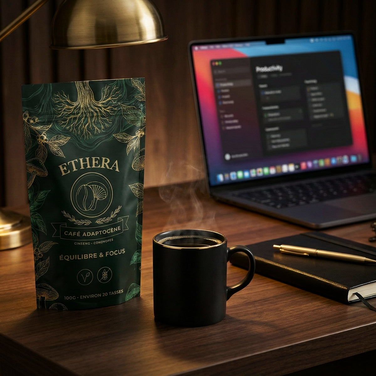 CAFE aux champignons adaptogènes et Ginseng – Vitalité – Concentration – Extrait en poudre de 100 gr soit environ 20 tasses