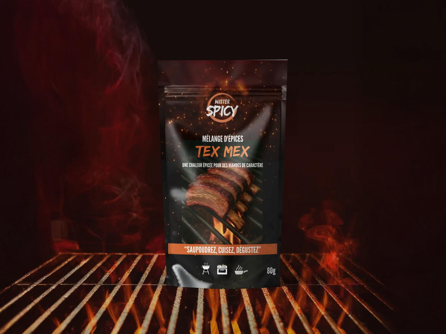 Epices TEX MEX -  80 g - Marinade Sèche & Épices – Sublimez vos grillades – Saupoudrez – Cuisez - Dégustez