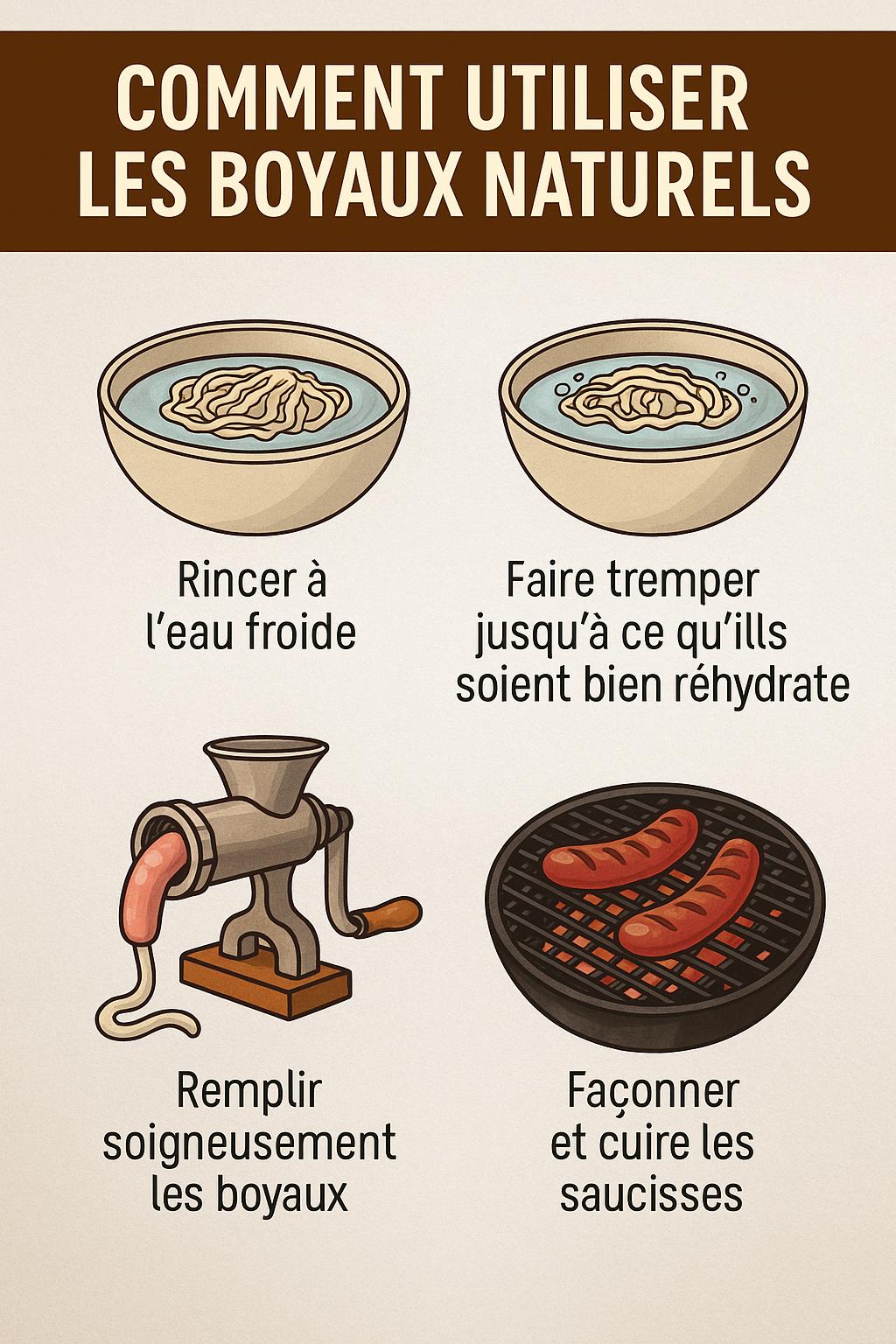 Boyaux naturels de Porc 20 mètres calibre 30/34 – Emballés sous-vide – Pour 12 kg de charcuterie - Résistant à la cuisson – Convient au fumage et au barbecue.